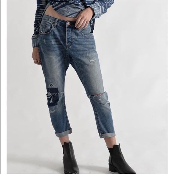 One Teaspoon Saints Pacifica Low Waist Baggy Bowed Leg Boyfriend Jeans - Picture 1 of 16